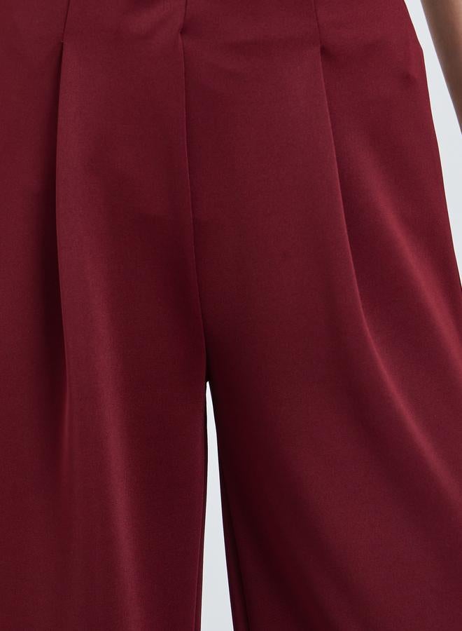 Styli Women Burgundy Wide Leg Joggers - Image 2